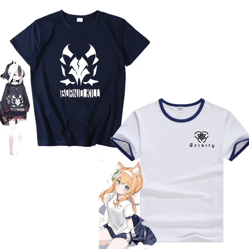 Blue Anime Archive Iochi Mari Cospaly Hanekawa Hasumi Cotton Onikata Kayoko T Shirt Men Girl Short SleeveTee MN12