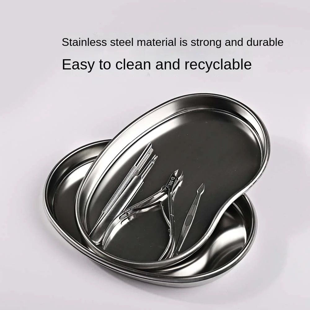 Stainless Steel Nail Art Equipment Plate Tattoo Accessories False Nails Dish Tools Cosmetic Container Dental Instruments