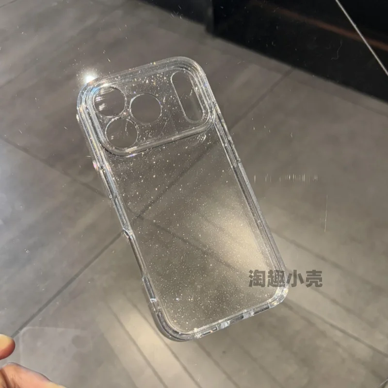 Luxuriöse, glitzernde, transparente und stoßfeste Schutzhülle für iPhone 18Pro, 17, 17Air, 17Pro Max mit transparentem Linsenschutz und harter Rückseite – Detail 1