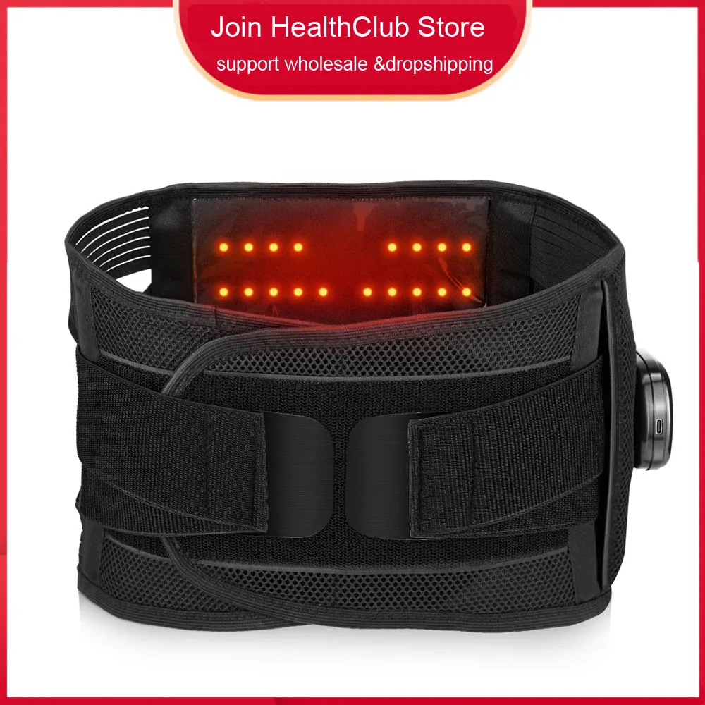 

660nm 850nm Electric Elastic Adjust Belt Steel Plate Waist Support Masssage Belt Vibration Heated Pads Muscle Relax