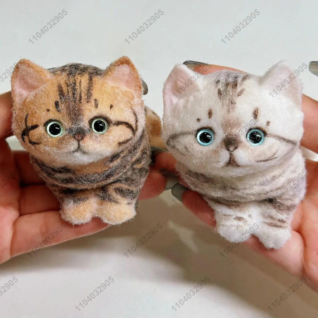 Cat Kitten Handmade Taba Squishy Silicone Fuzzy Soft Kitty Cat Hand Painted Squeeze Toy Mochi Toy Hand Relax Stress Release Toy