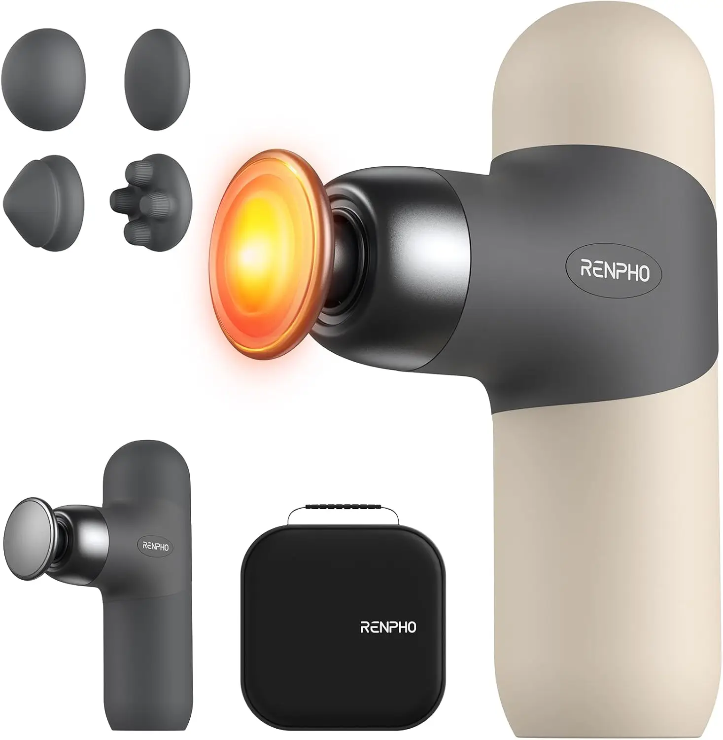 

Mini Thermal Massage Gun with Heat, Portable Deep Tissue Percussion Massager for Muscle Relief, Travel Size with Case