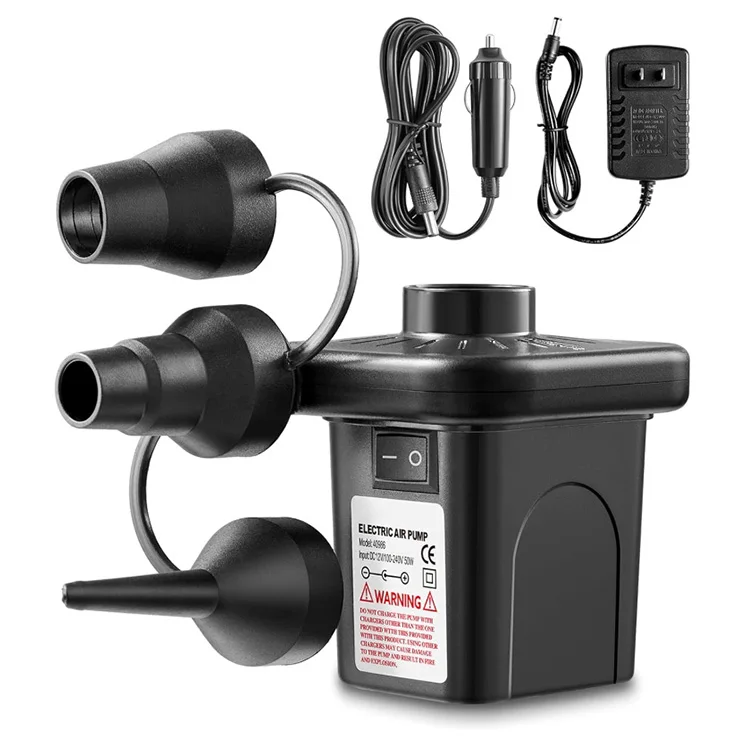 Portable AC DC Electric Air Pump Quick Fill Inflator Deflator Pump with Nozzles
