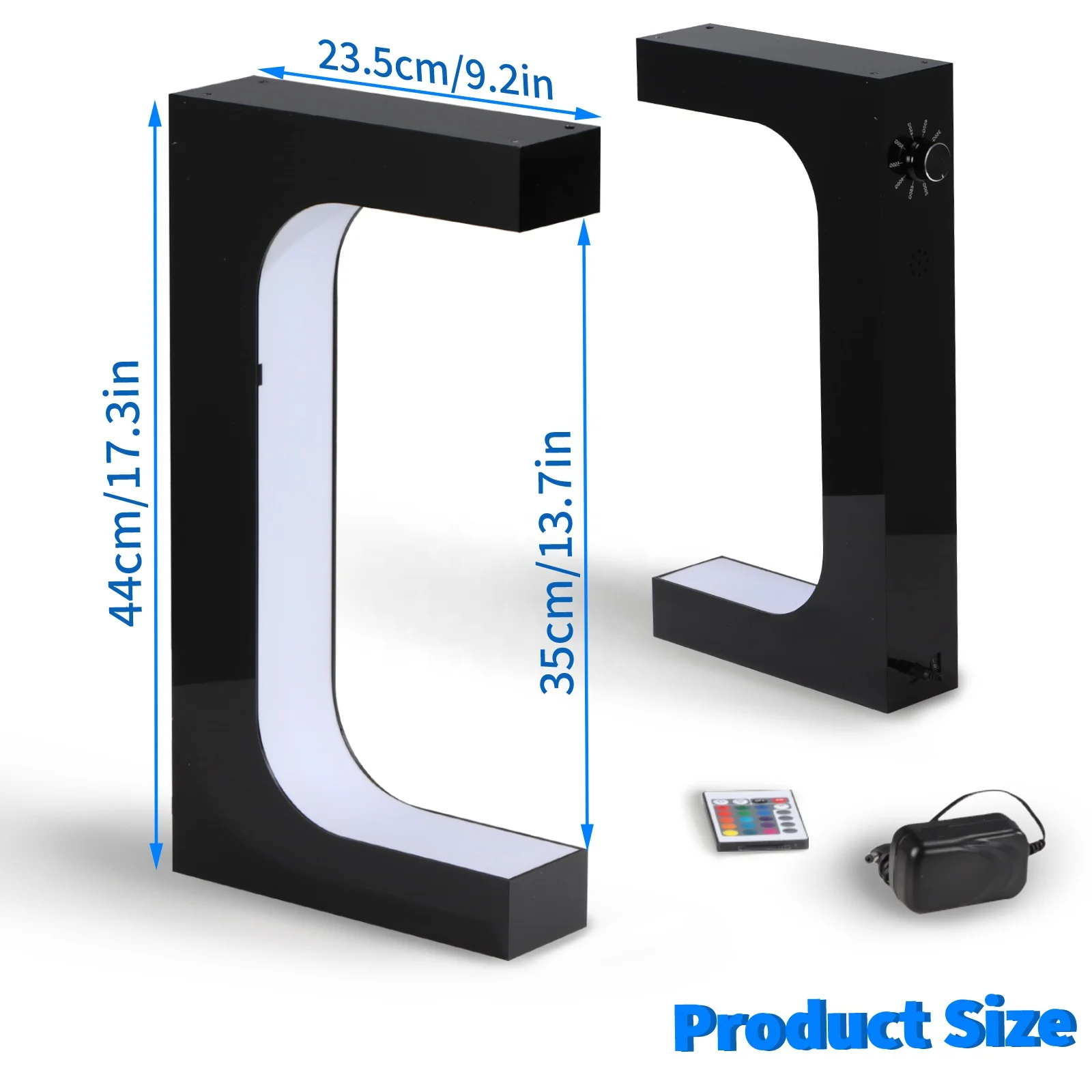 4pcs Acrylic Hanging Magnetic Floating Shoe Rack, 360 Degree Rotating Shoe Rack With RBG Lighting For Store And Home Shoe Racks