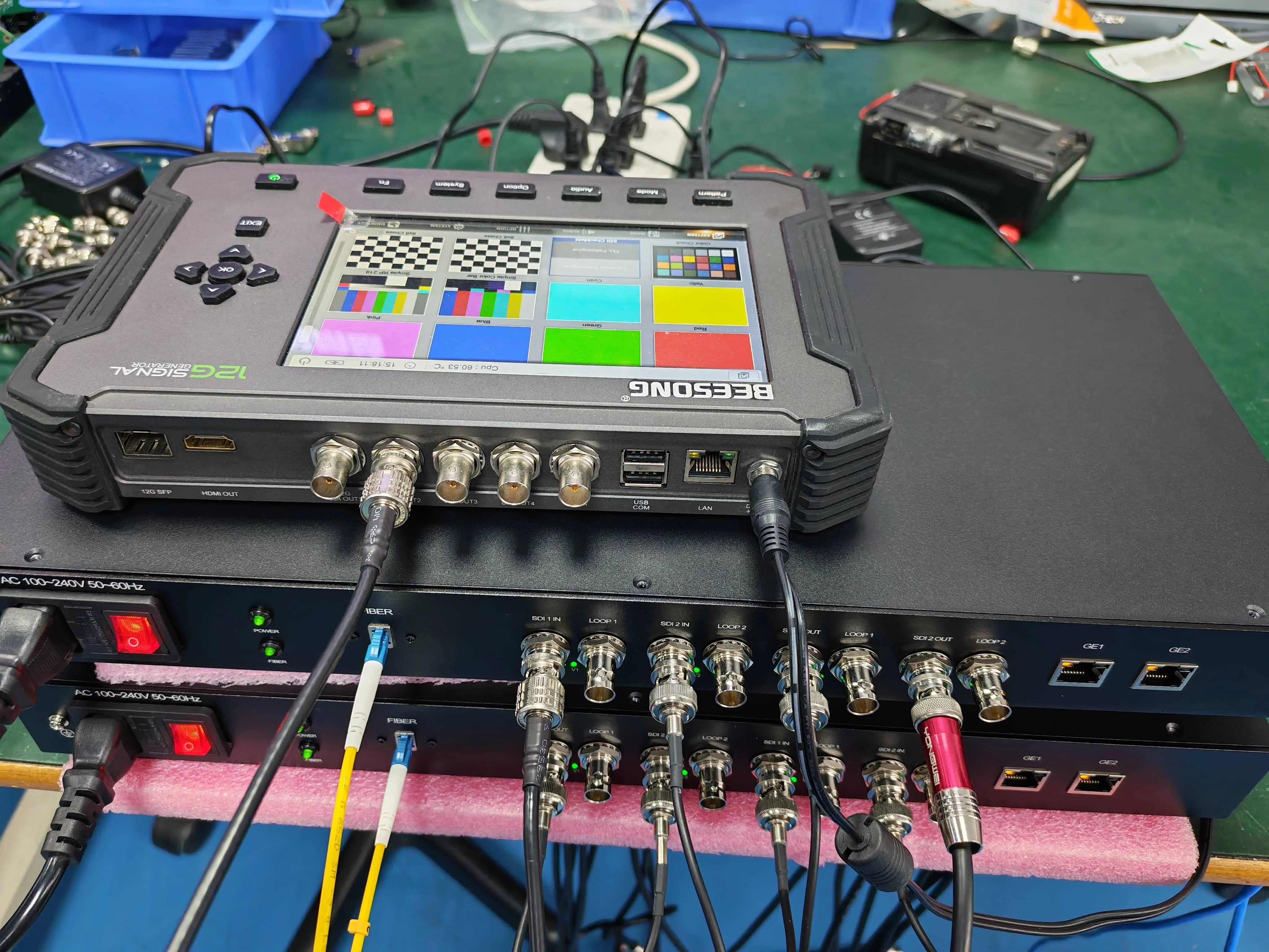 Fiber to SDI Conversion Equipment With 2x Birirectional 12G SDI, 2x 1GB Ethernet