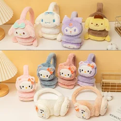 Sanrio Earmuffs Girl Cute Cartoon Kuromi My Melody Hello Kitty Winter Student Supplies Kawaii Earmuff Thermal Soft Boy Xmas Gift