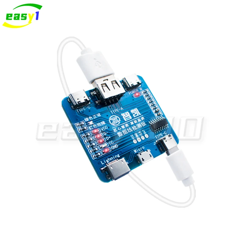 

Плата обнаружения кабеля передачи данных ZHIKAI, тестер USB-кабеля для iOS Android Type-C, инструмент для тестирования короткого замыкания и выключения