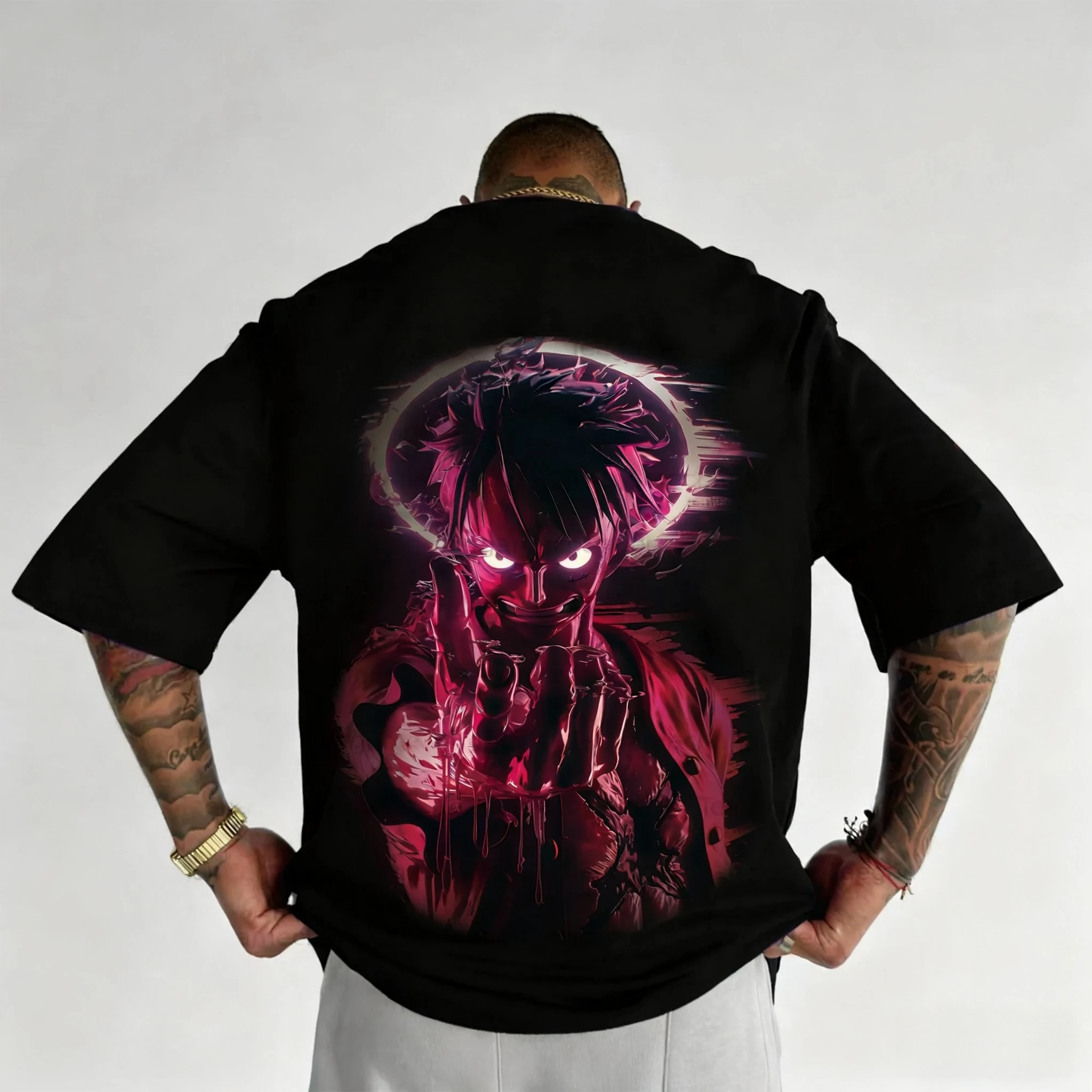 بانداي قطعة واحدة لوفي زورو مطبوعة بأكمام قصيرة 2026 الصيف تنفس فضفاض رياضي موضة تي شيرت للرجال والنساء #3