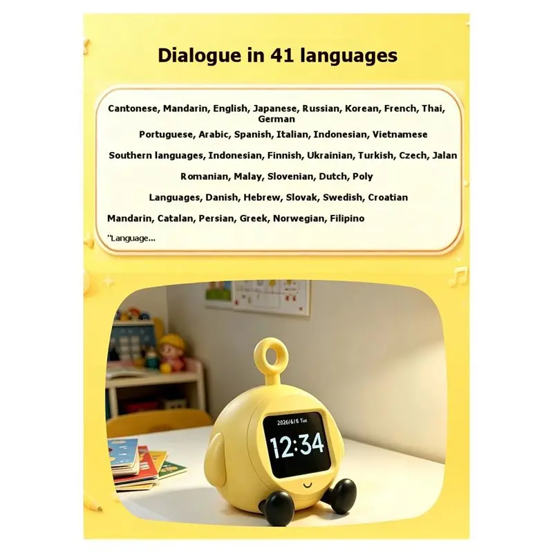 AT51-Interactive AI Companion Smart Alarm Clock:Cute Alarm Clock That Offers Learning Support Companionship For Children
