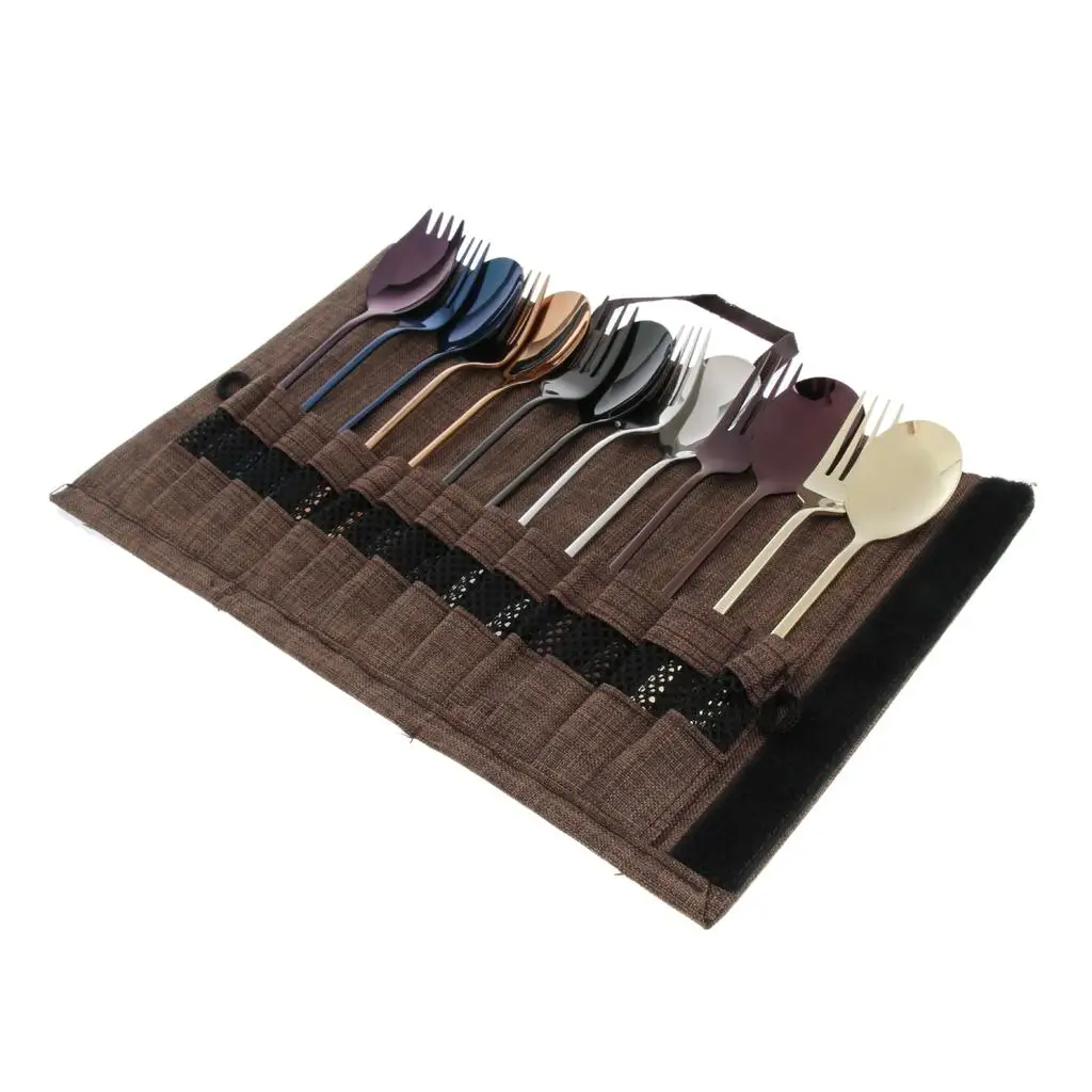 Foldable Flatware Chopsticks Fork Spoon Organizer Tote Box Case for Camping Plastic Picnic Tableware Set