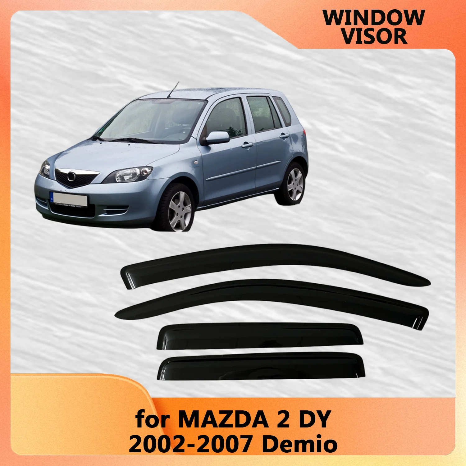 

for MAZDA 2 Demio DY 2002 2003 2004 2005 2006 2007 Wind Deflectors Rain Guards Door Visor Vent Shades Ventvisor Window Visor