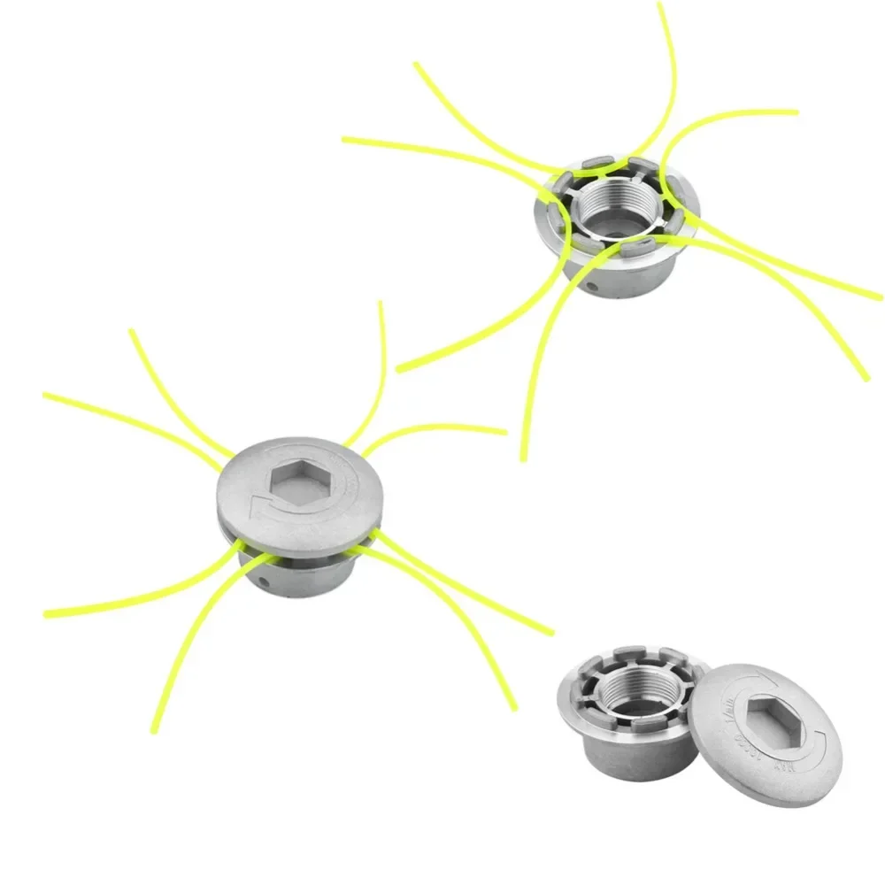 العالمي الألومنيوم العشب الانتهازي رئيس مع 4 خطوط آلة تقطيع الفراشي رئيس الموضوع النايلون العشب قطع خط رئيس لجزازة العشب الفضة #4