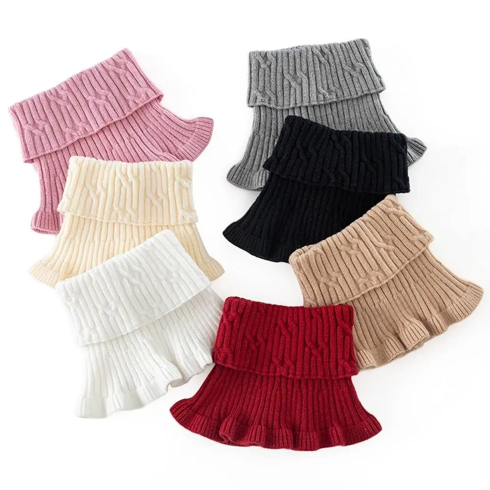 

Модный теплый вязаный искусственный воротник, съемный шарф с деревянными ушками, зимний ветрозащитный шарф для шеи для мужчин и женщин