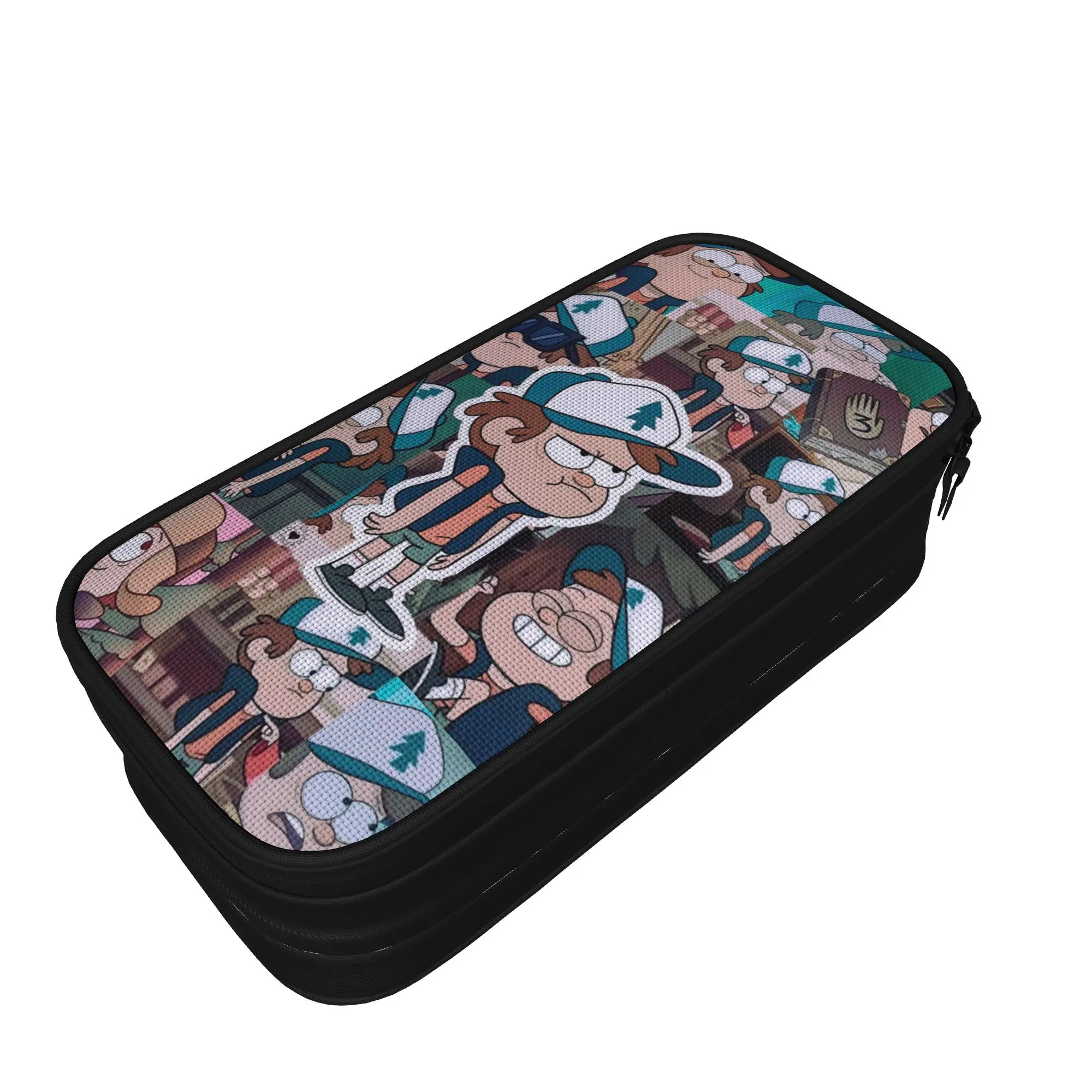 G-Gravity Falls Pen Box Double Layer Large Capacity Kids  Pencilcase Amazing Gift
