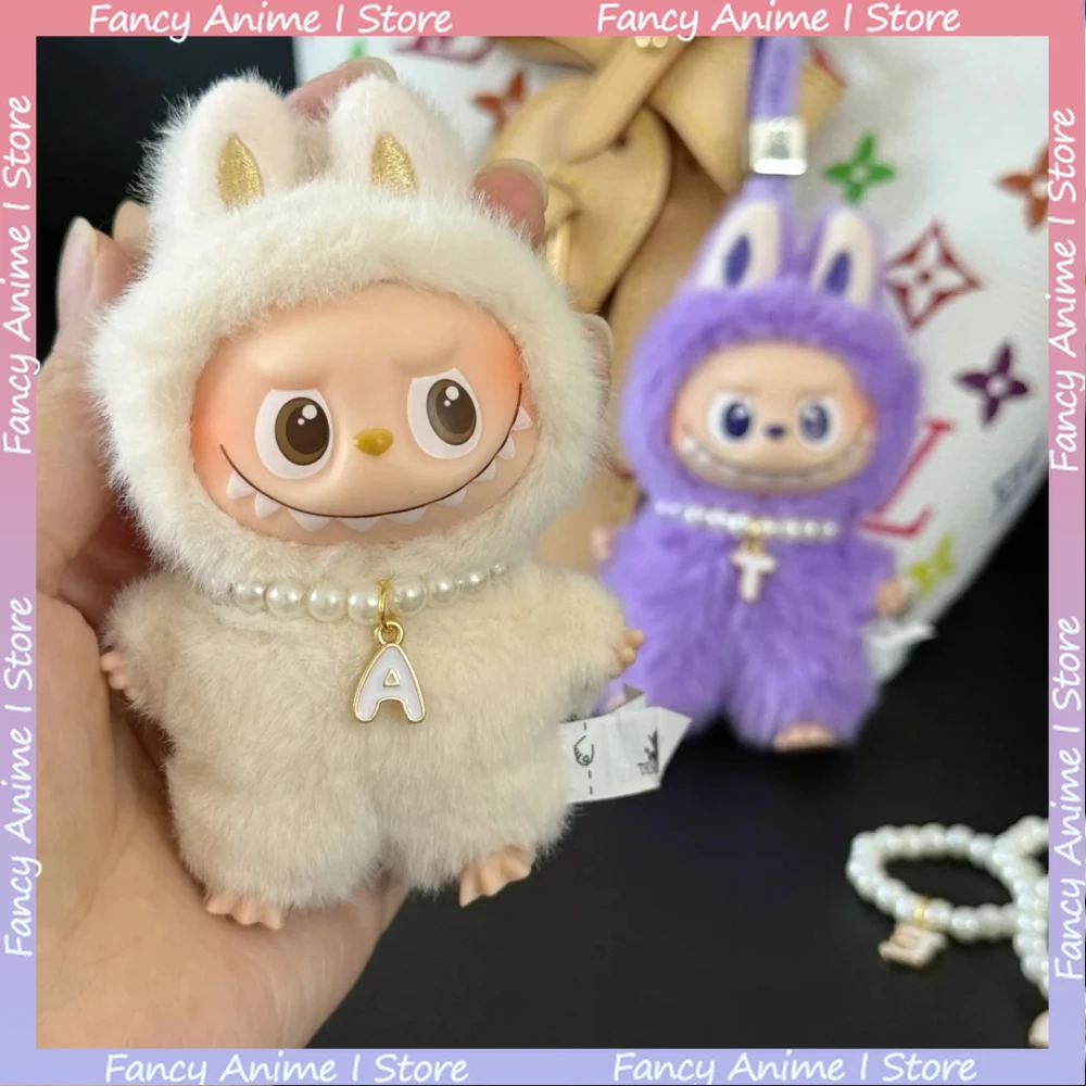 For Mini 4.0 Labubu Pendant Accessories Letter Pearl Necklace for Love Series Doll Clothes Accessories