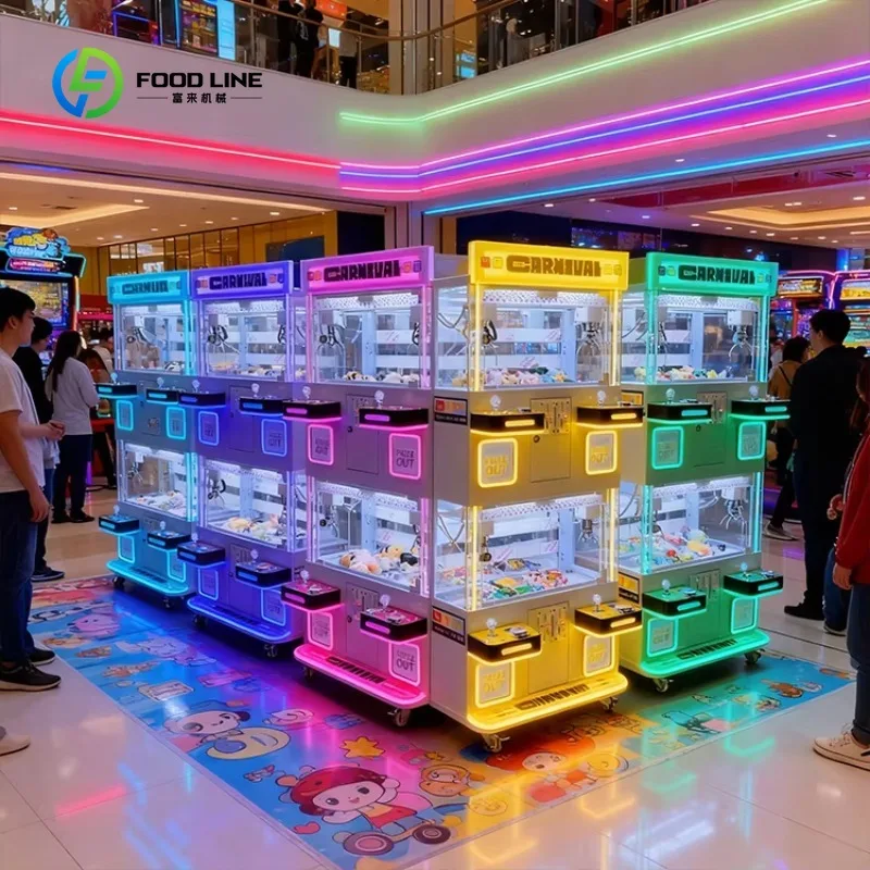 Customized One-Stop Mini Claw Machine Coin-Operated Game 4 Players Vending Crane Toy Vending Machine for Amusement Center
