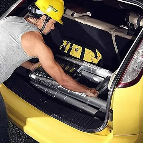 Ladders Extendable Telescopic 1.9M+1.9M Ladder Heavy-Duty Multi Purpose Straight Attic Loft Ladder Portable Folding Aluminium La