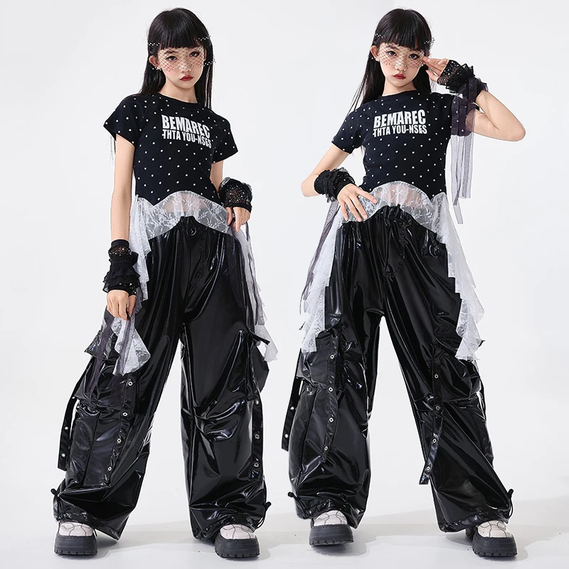 Kids Hip Hop Dans Kostuum Kinderen Ballroom Dans Kleding Voor Meisjes Jazz Kleding Stage Performance Kpop Outfits SL13286
