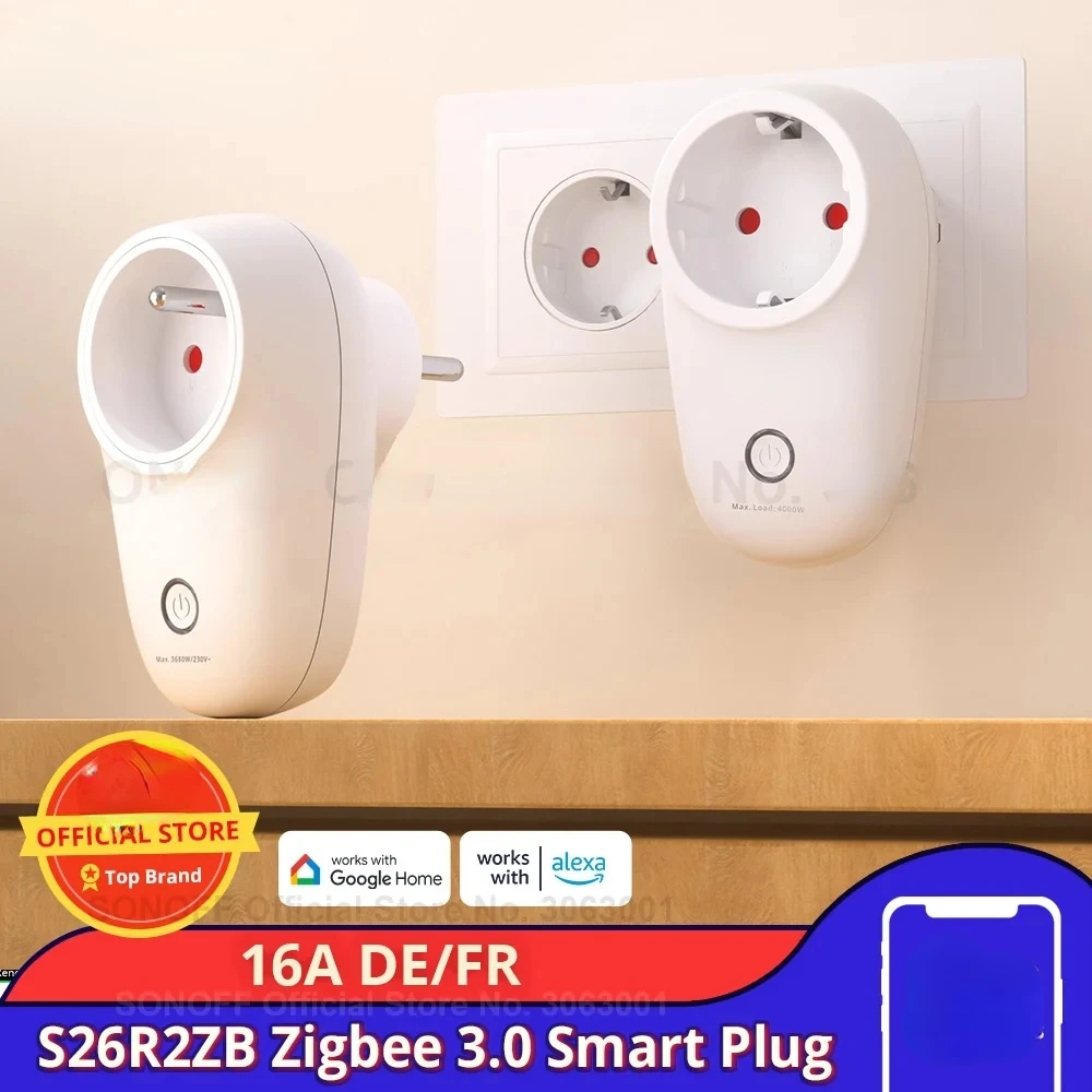 

S26R2 Zigbee Smart Plug 16A EU, Alexa, Google Home, умная розетка