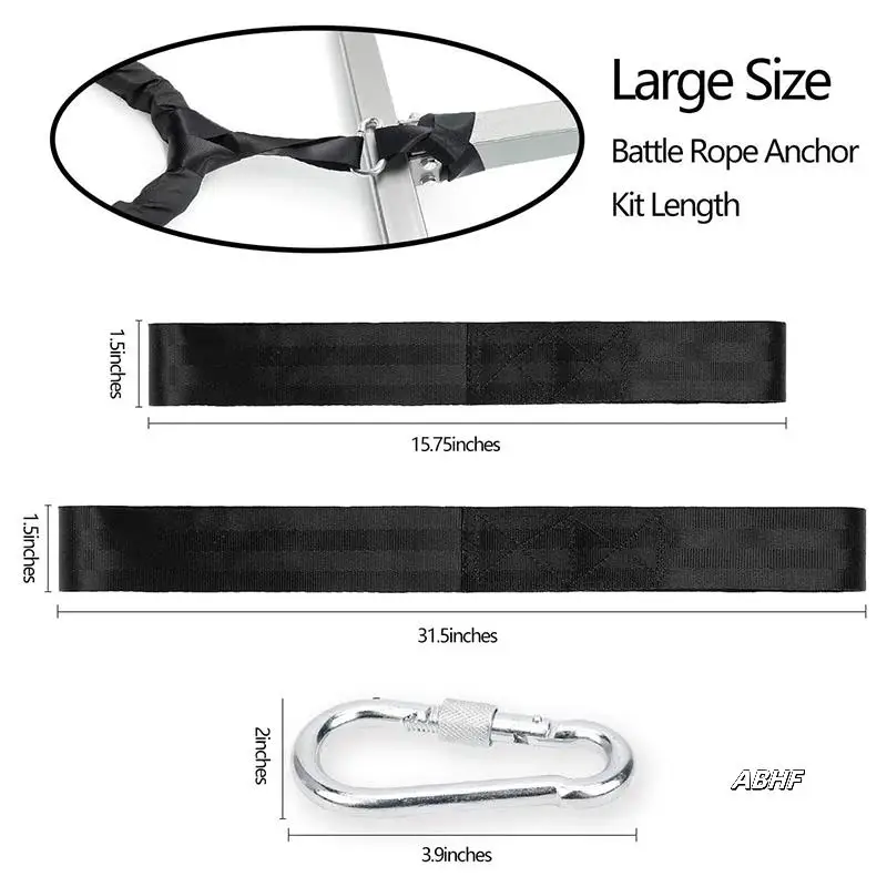 

Fitness Battle Rope Anchor Strap Kit,Heavy Duty Reinforced Straps,For Gym Fitness Workout Exercise