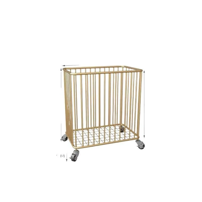 Rolling Wire Laundry Basket Cart Portable Laundry Solution Convenient Storage for Clothes Stylish Wheeled Organizer