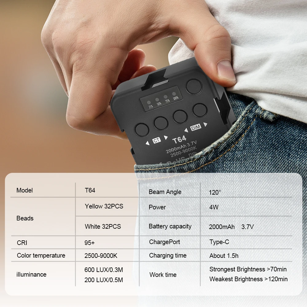 HDRIG LED 필 라이트 휴대용 카메라 사진, 2500K-9000K 바이 컬러 조명, 라이브 방송 뷰티 라이트, 콜드 슈