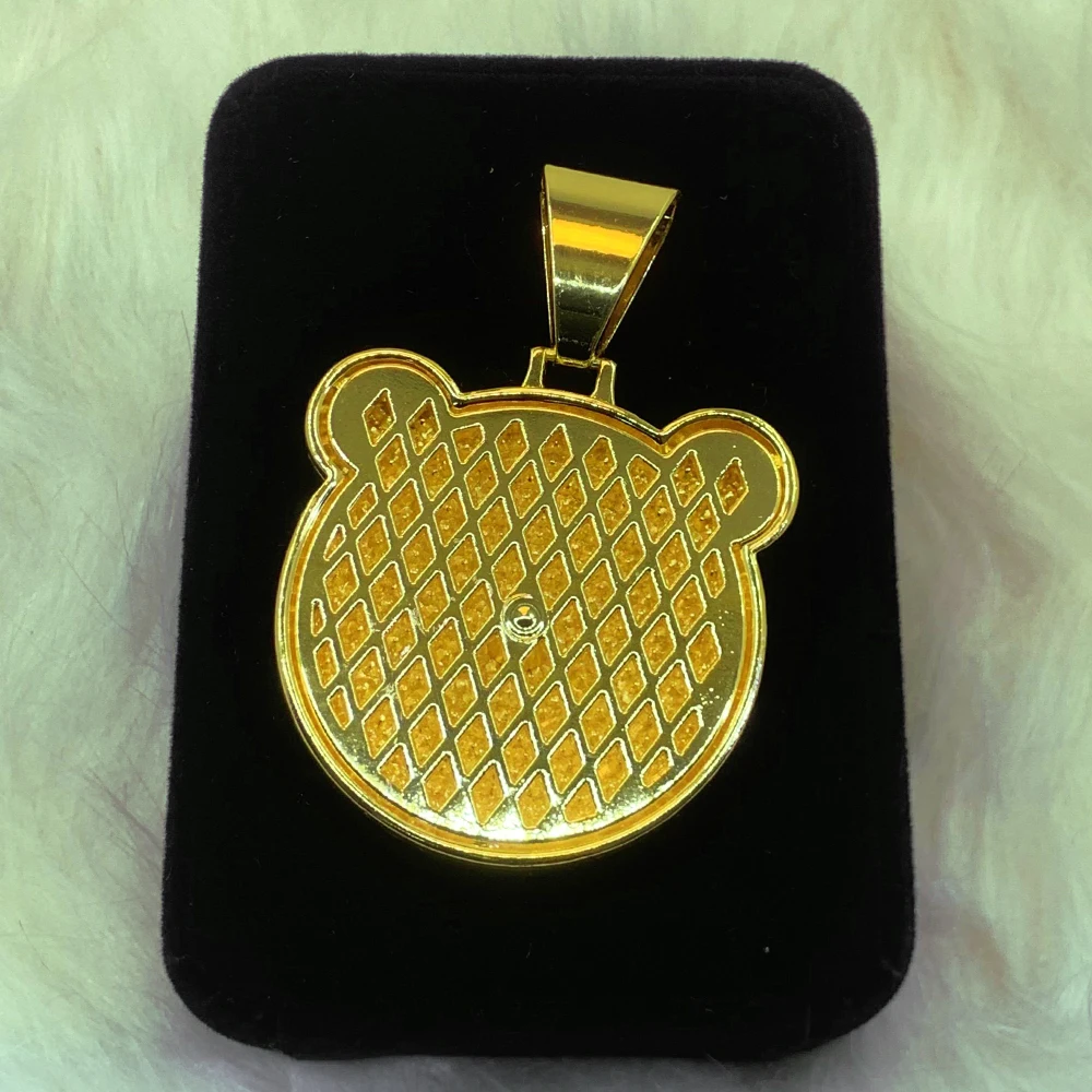 New custom trendy decorative necklace, full of diamond panda exquisite pendant, plated with 18K gold, hip-hop street culture