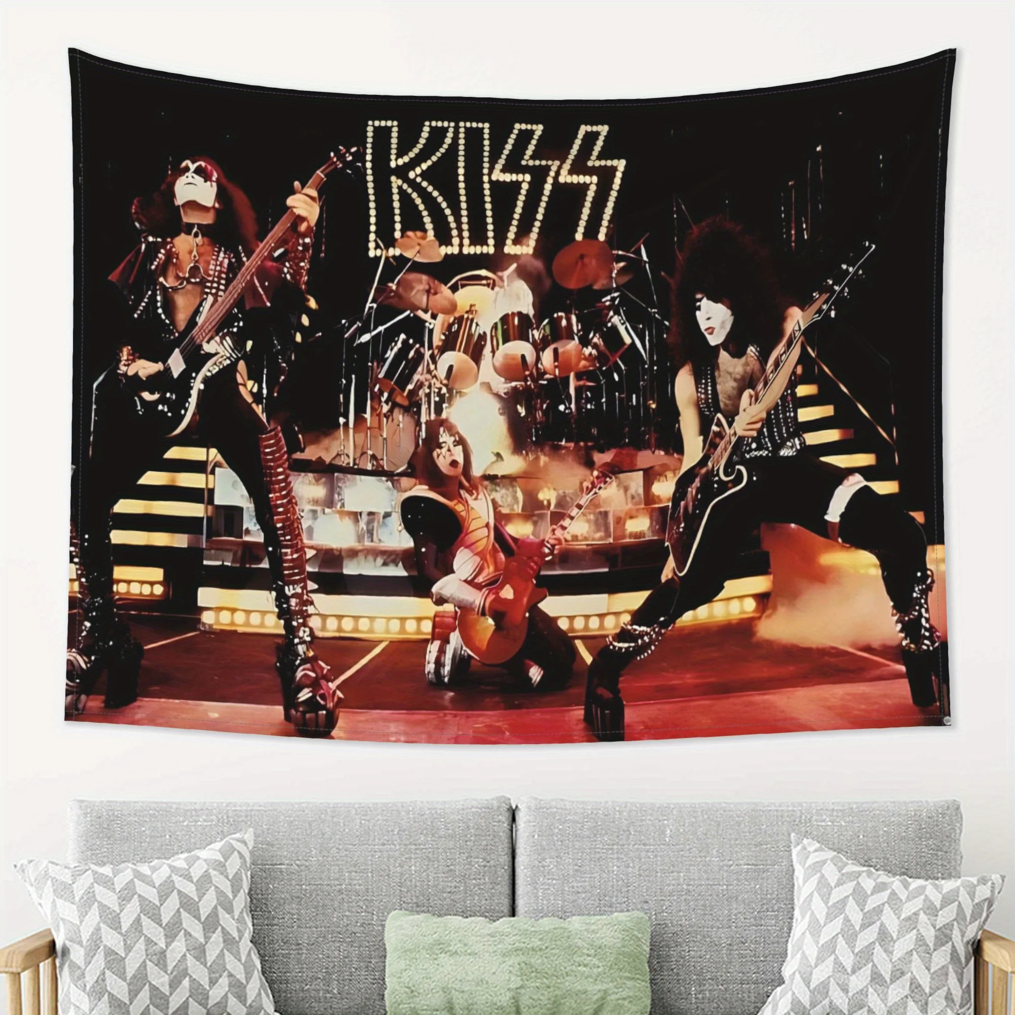 KISS Rock Band Tapestry - Perfect for Adding Music and Style to Any Room Decor, Ideal for Fans and Home Use