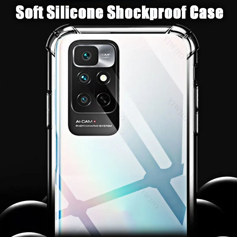 Soft Silicone Shockproof Case for Xiaomi Redmi Note 11 4G HD Transparent Covers Shell for Xiaomi Redmi Note11 4g 6.5\