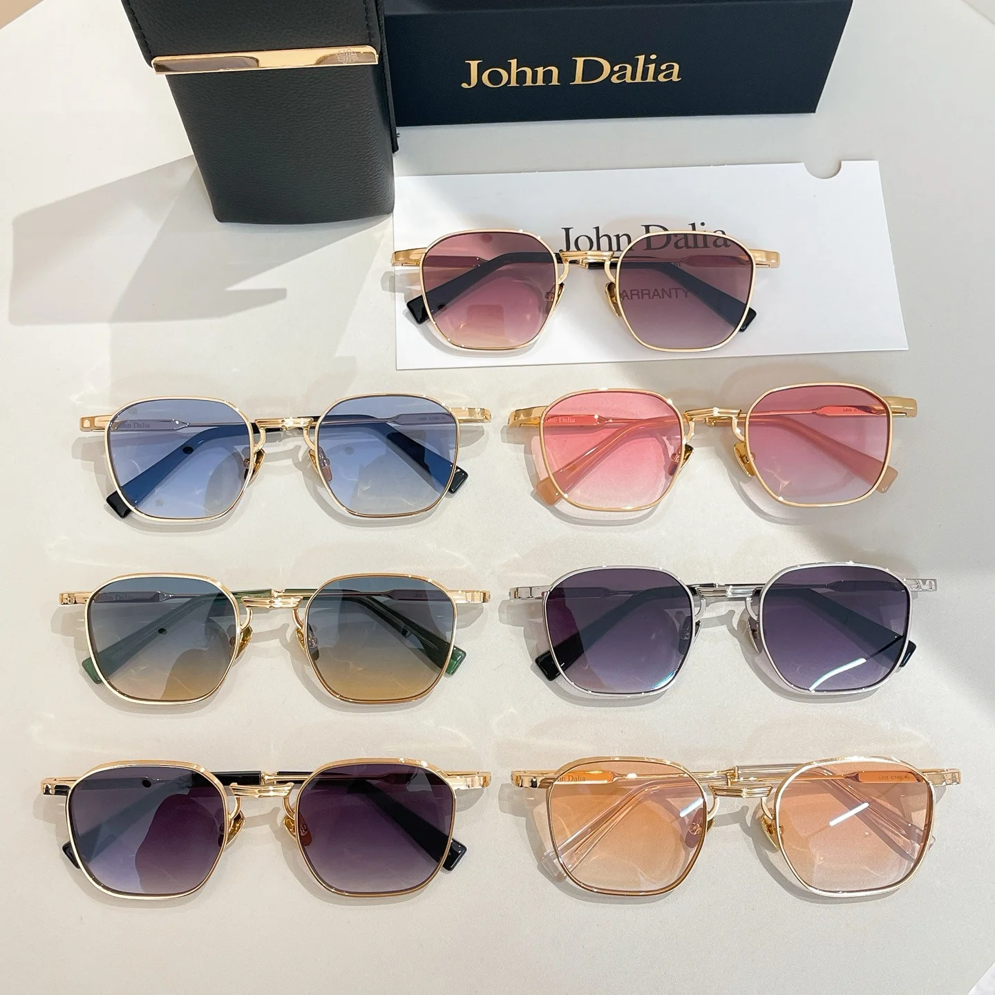 

Оригинальные мужские солнцезащитные очки с антибликовым покрытием для JOHN DALIA JD LEO, классическая оправа из золотого сплава, популярные женские очки для пар