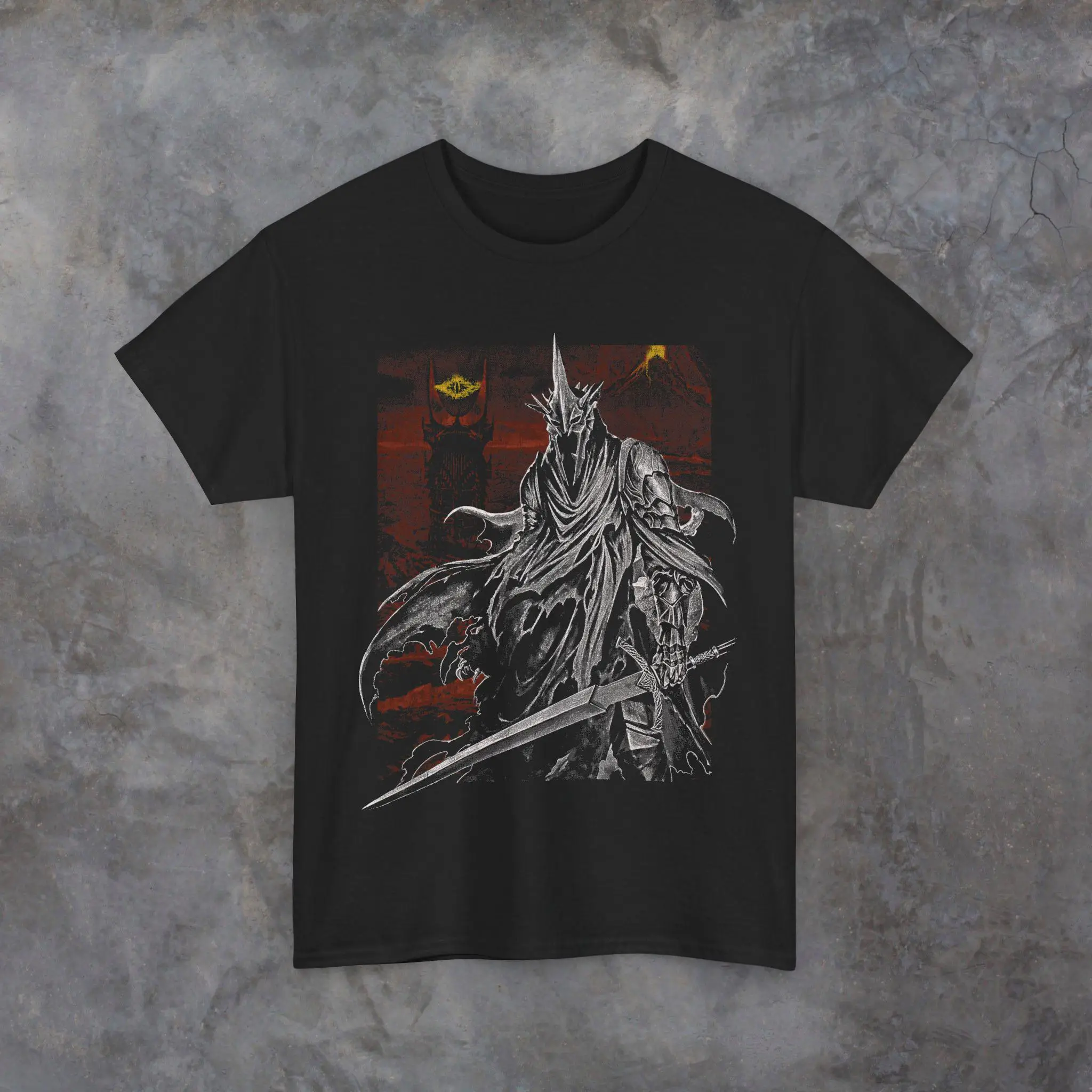 La camisa temática del Rey Bruja de Angma y el Señor de los Anillos es un regalo para entusiastas de la ciencia ficción con un patrón único