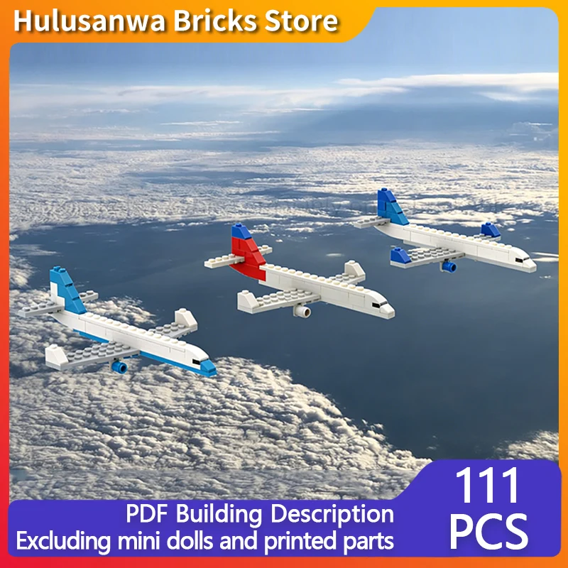 

757-200 Transport Aircraft Set Model MOC Building Bricks War Equipment Modular Technology Gifts Holiday Assemble Children Toys