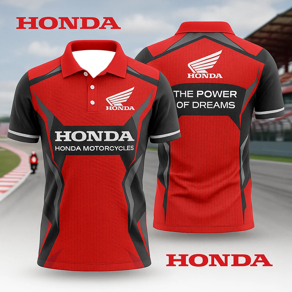 

Summer High Quality Honda Racing Sports Fashion Polo Shirt Comfortable Breathable Sweat Wicking Casual Top for Honda Fans