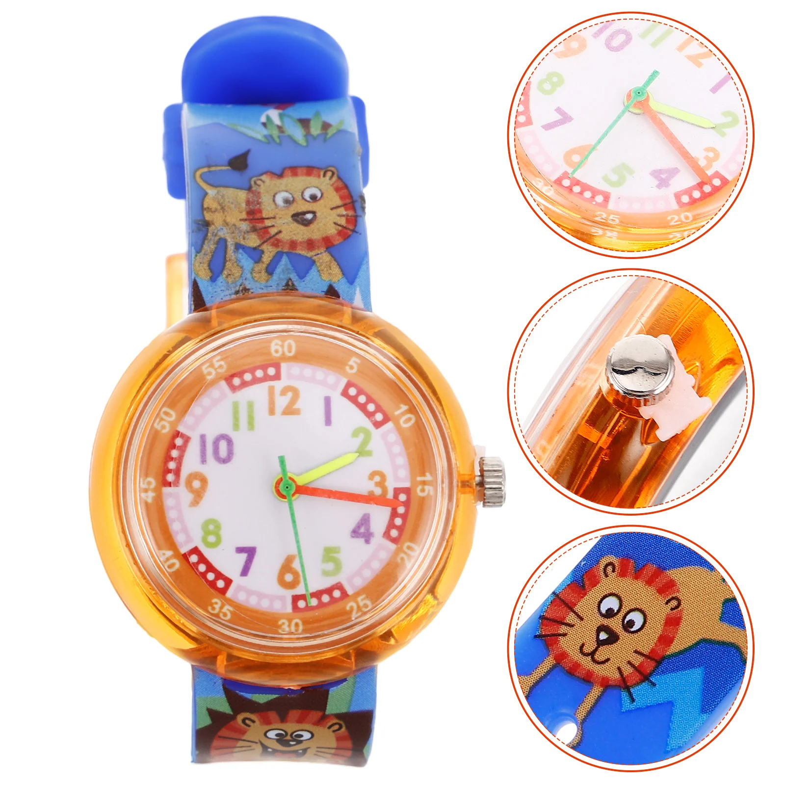 قطعة واحدة من ساعة كارتون بحركة كوارتز دقيقة وحزام مريح وتصميم رائع هدية مثالية لعيد الميلاد