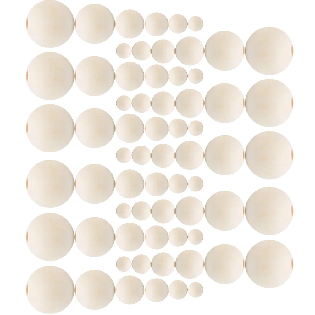 1 set Wooden For Diy Jewelry Bracelet Necklace Garland Crafts Supplies Large Round Loose Beads Diy Craft Charms Wood Beads For