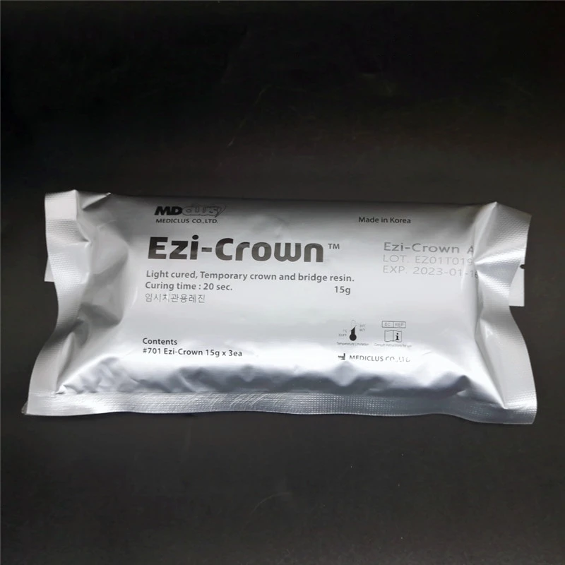 Dental Light Cured Temporary Crown and Bridge Resin Curing Material A1 A2 A3 Color Ezi Crown Designed For Dentists