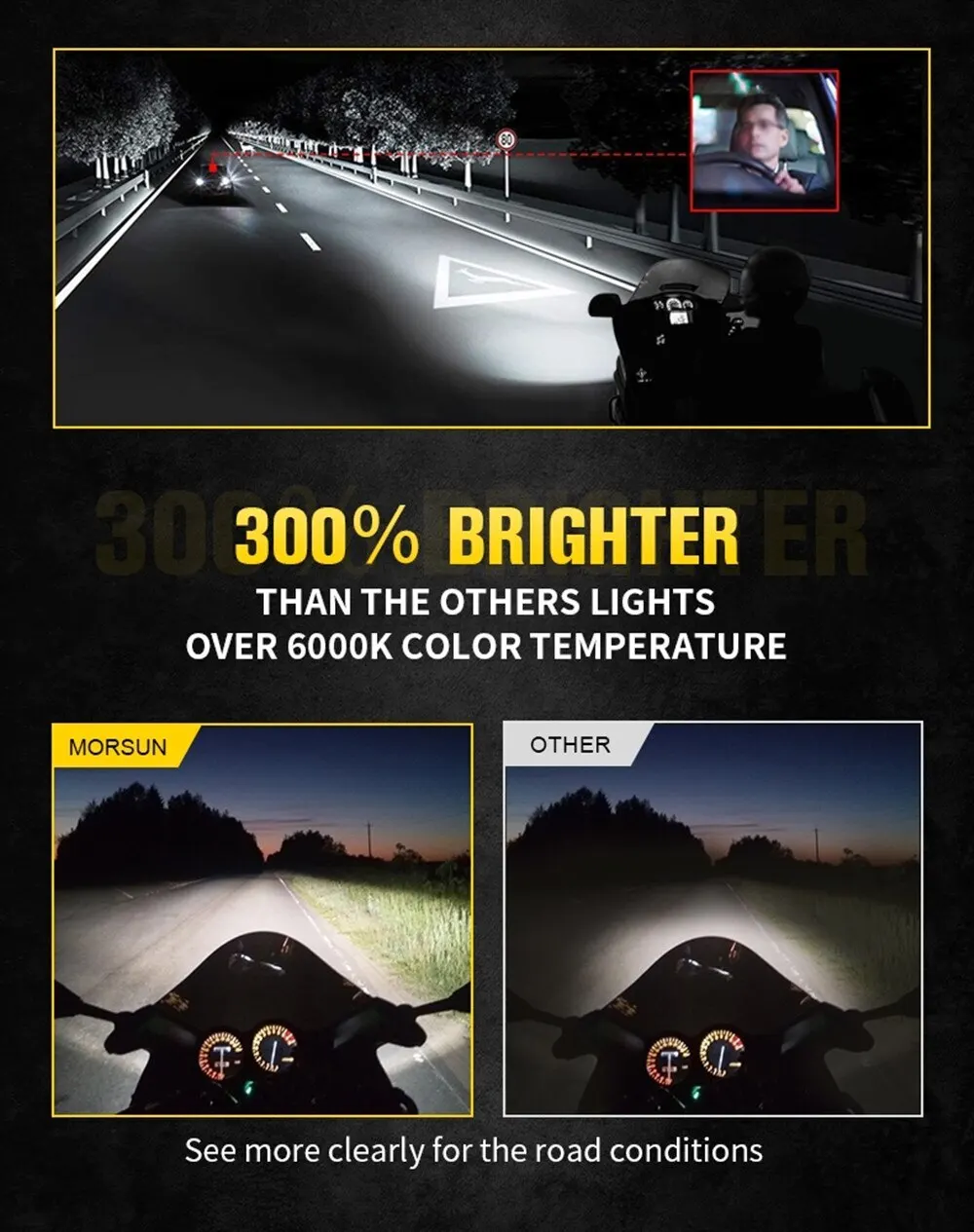 For Honda GoldWing GL1800 2001-17 E24 Motorcycle LED Front Headlight Assembly Accessories Driving Light DRL High Low Beam