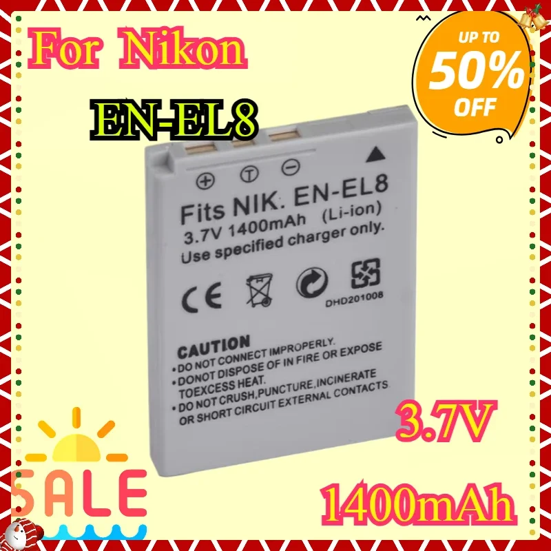 

For EN-EL8 EL8 ENEL8 1400mah Camera Replaceable Battery for Nikon COOLPIX P1 P2 L1 L2 S1 S2 S3 S4 S5 S6 S7 S7C S8 S9 S51 S50 S52