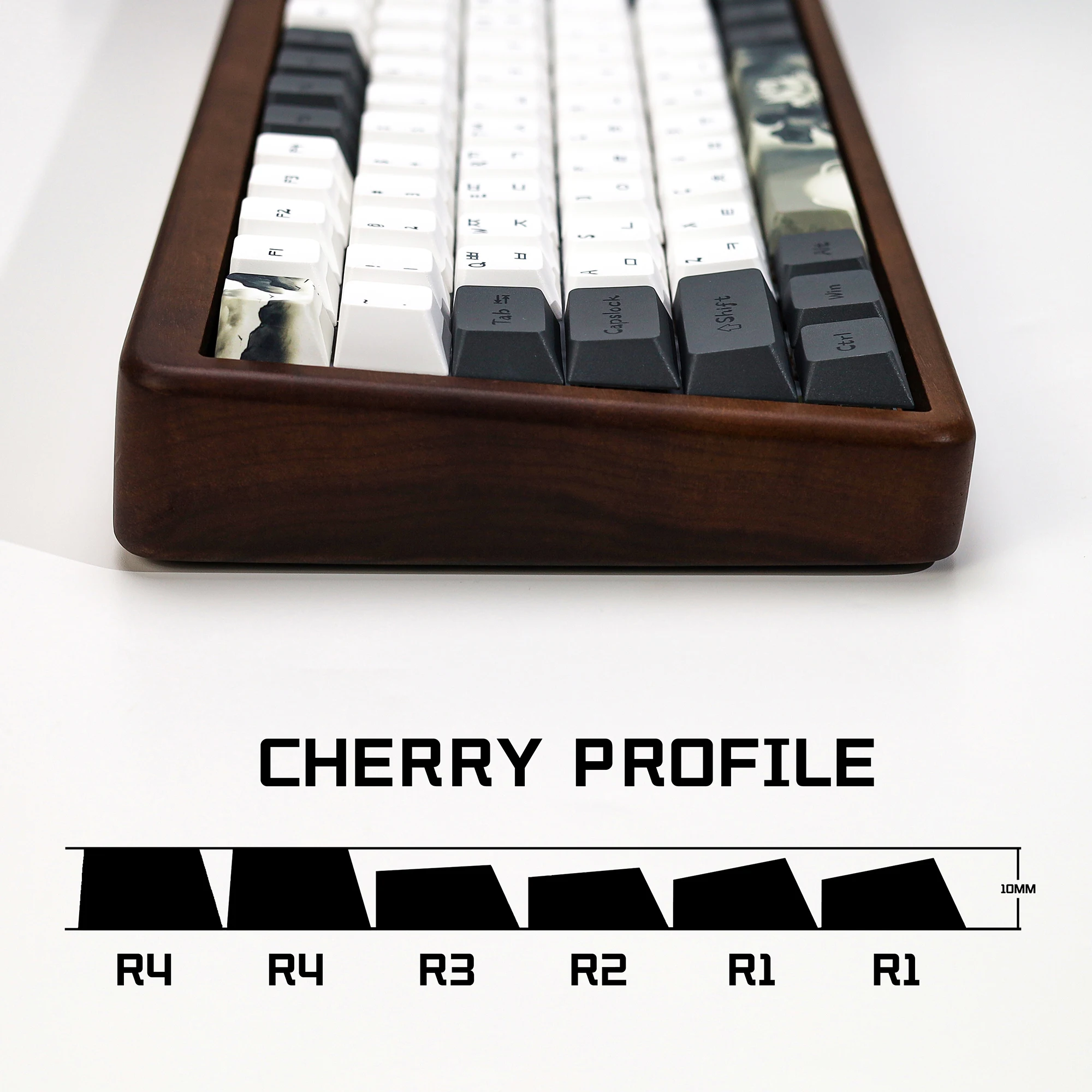 KBDiy Ink Lotus Keycap Cherry Profile Korean Keycaps PBT for Mechanical Gaming Keyboard DIY 142 Keys Aula F75 F87 F99 Key Caps
