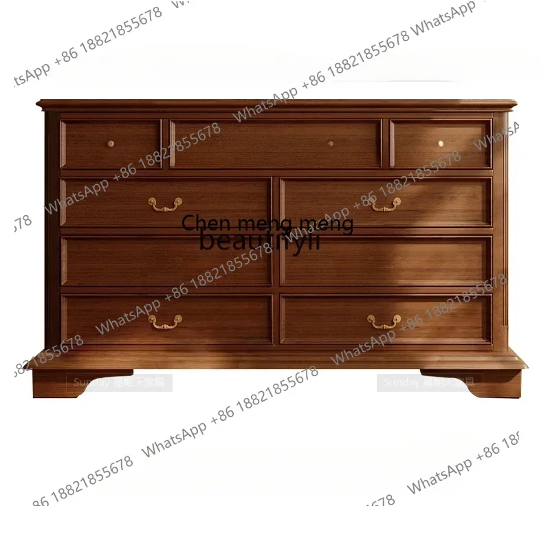 G153 S Medieval wood color chest of drawers multi-functional locker large capacity drawer porch cabinet