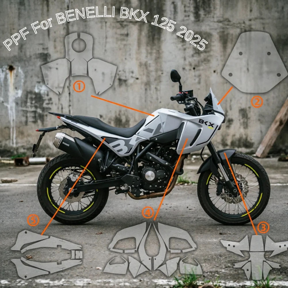 

For Benelli BKX 125 2024 2025 TPU PPF Paint Protection Film Full Body Kit Tank Fairing Clear Self-Healing Scratch Resistant
