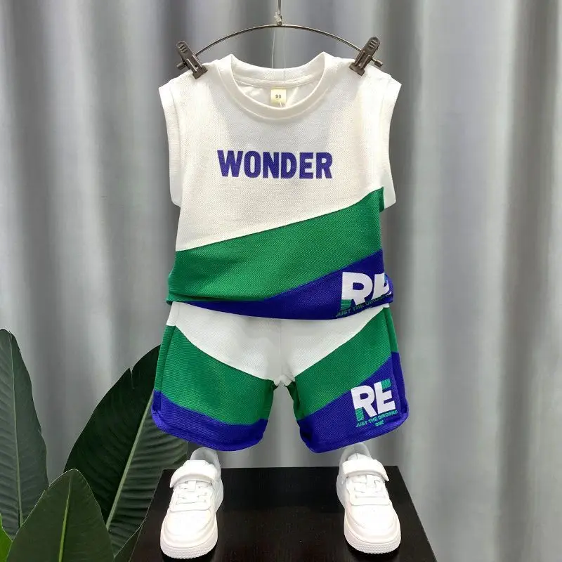 

Boys Summer Suit Sleeveless Vest 2023 New Children's Clothing Baby Boy Children Summer Handsome Clothes