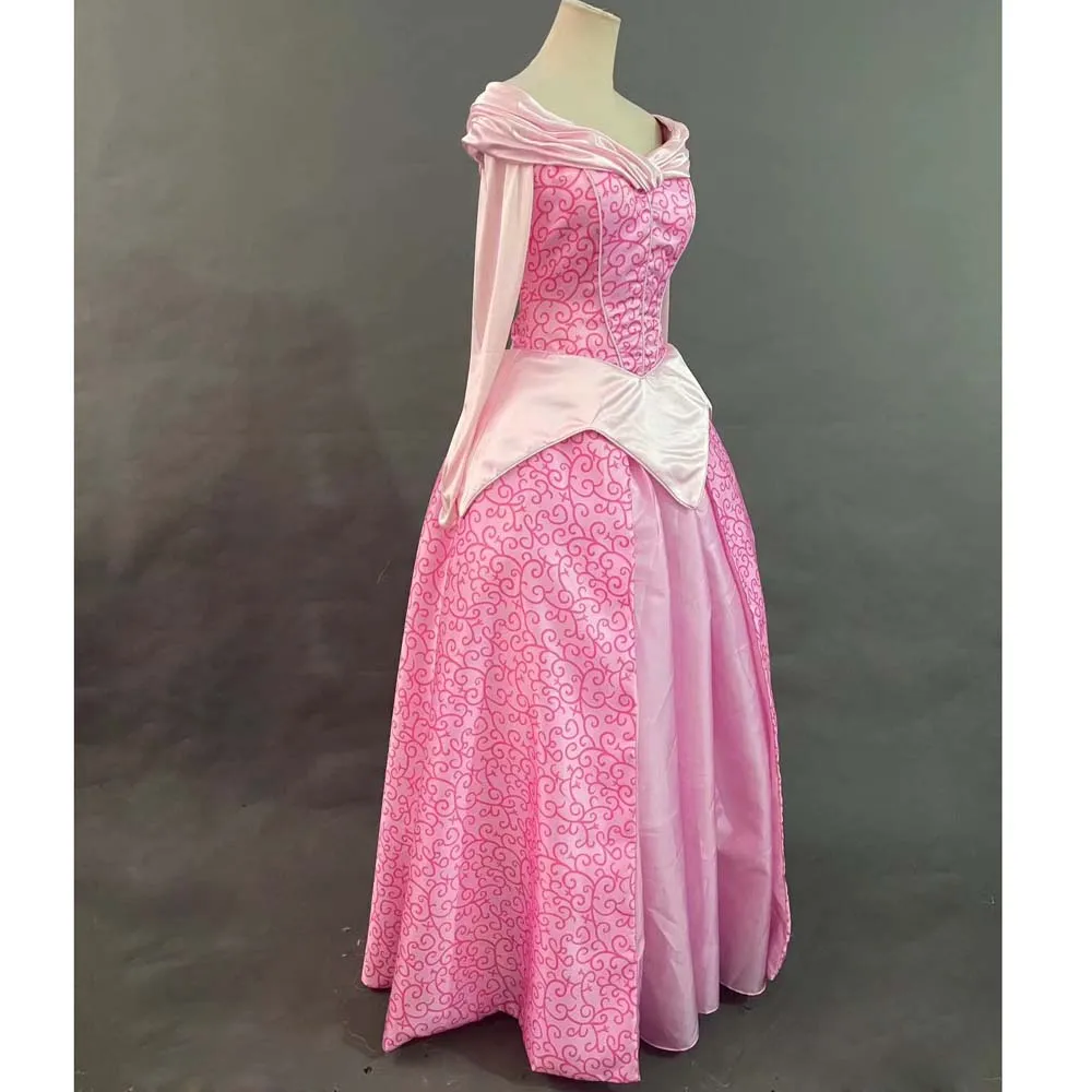 Dormir princesa Aurora fantasia cosplay para mulheres, vestido rosa extravagante, festa de carnaval de Halloween, adulto, novo estilo