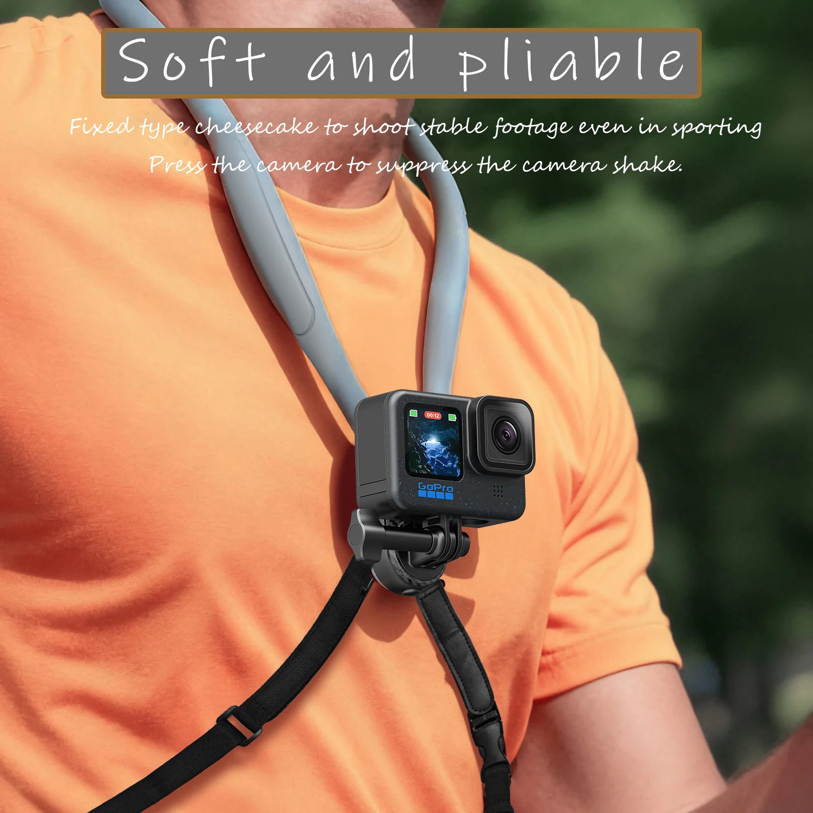 Support de cou en silicone à dégagement rapide avec support de téléphone pour GoPro Hero Insta360 DJI Osmo Action Accessoires pour caméra d'action