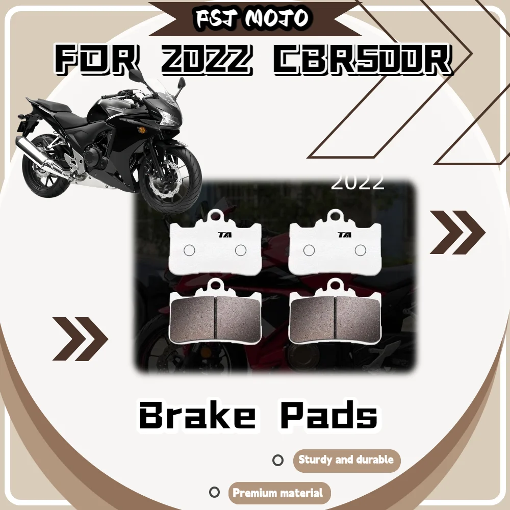 For 2022 CBR500R Carbon Copper Based Brake Pads Carbon Fiber Material Consistent Performance Motorcycle Brake Pads
