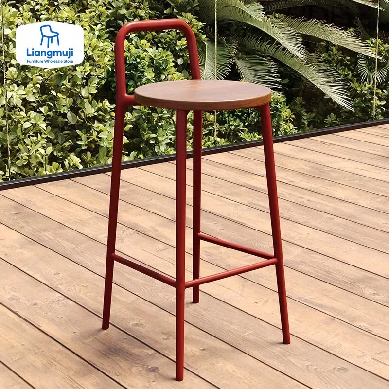 

Nordic Bar Backrest Make Up High Kitchen Design Garden Chair Stools Furniture Iron Swivel Stool Step Poltrona Adjustable Outdoor