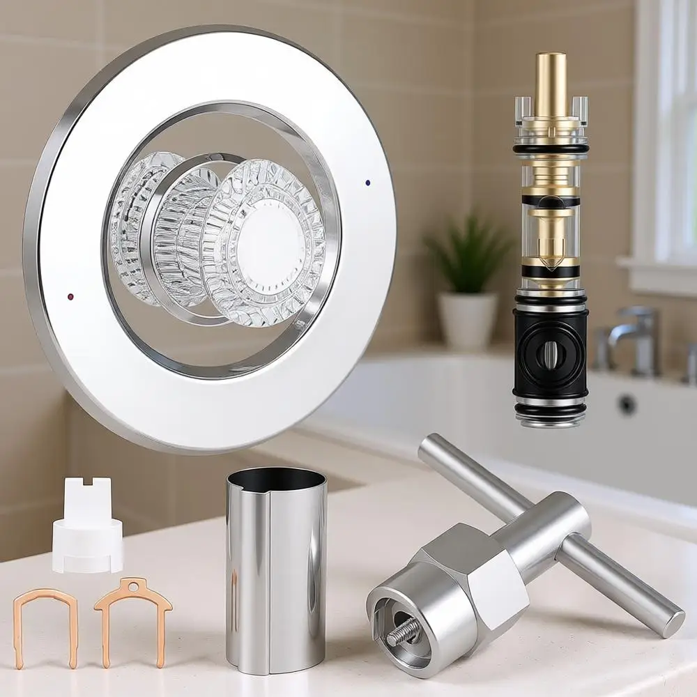 

Комплект для установки душевой лейки, совместимый с T470 Chateahower или 1225, с запасным картриджем, инструментом для снятия и декоративной накладкой (эскюшето).