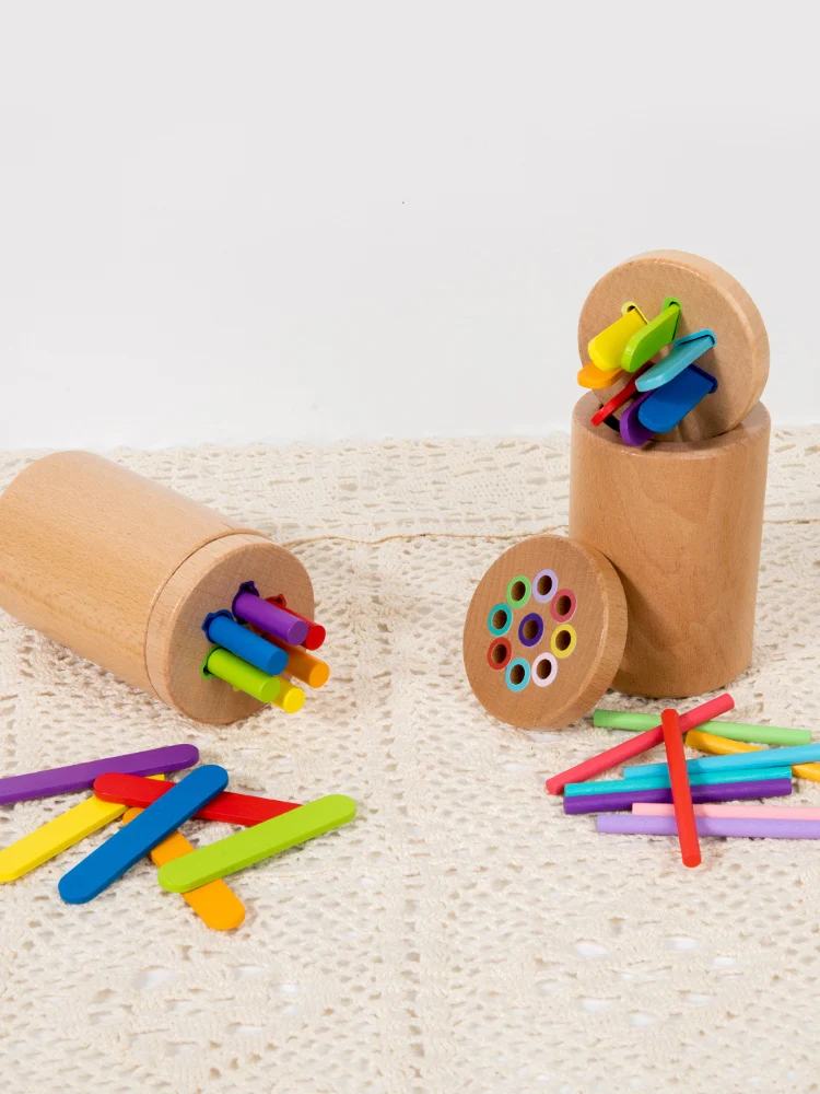 Montessori Spielzeug Holz Farbe Sortierung Spielzeug Feinmotorik Sensorische Matching Spiele Pädagogisches Kind Spielzeug Für 1-3 Jahre alt 3 + Geschenk – Detail 15