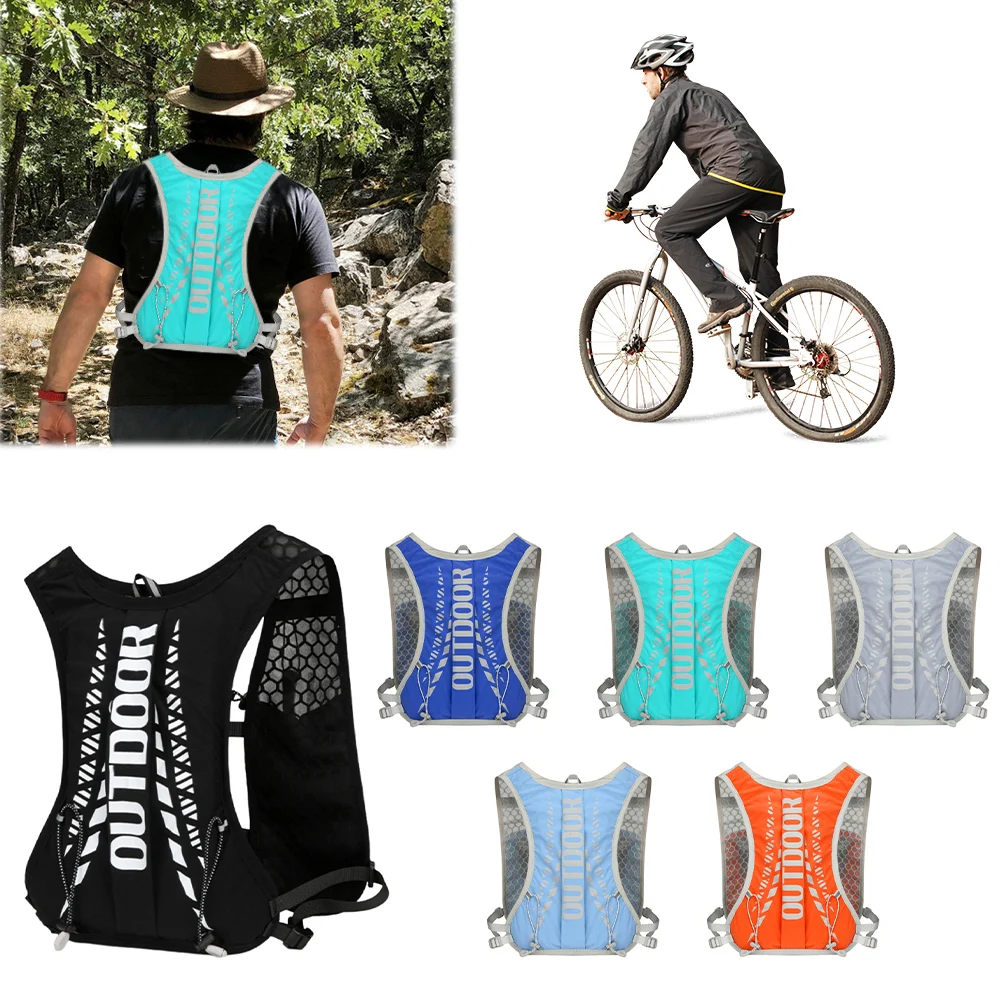 Zaino portaoggetti ultraleggero da 5 litri Borsa da corsa di grande capacità Borse da bicicletta Borsa d'acqua Zaino per idratazione traspirante per sport all'aria aperta