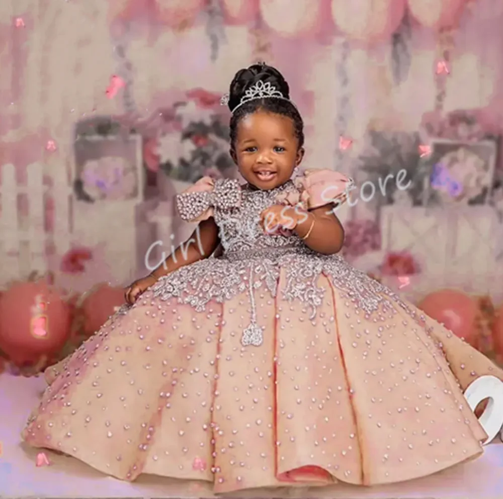 Customized Purple Flower Girl Dresses For Wedding Luxury Crystal Quality Little Princess Evening Banquet Birthday Party Gown